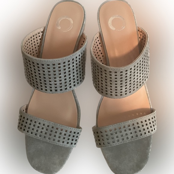 Journee Collection - Sonya Women's Perforated Casual Mule Sandals. - Picture 2 of 6